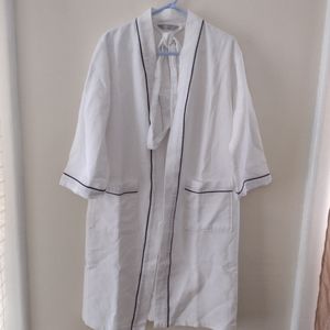 Zogal White Waffle Knit Long Sleeve Belted Rose Size S